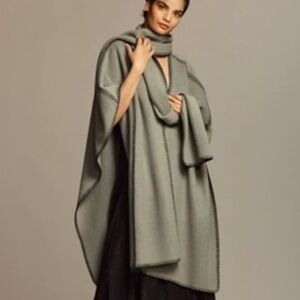 NWT Anthropologie Whipstitch Poncho with Scarf
